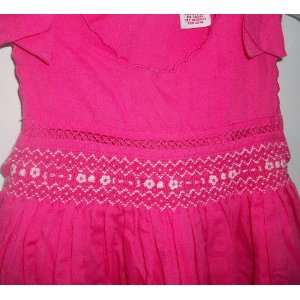  Girl 4t, 4 Fuchsia Dark Pink Dress Frock Smoked Top Baby