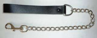 Leather & chain pet dog leash lead  