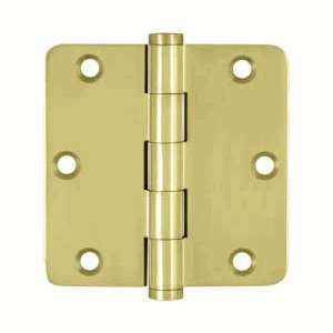 Deltana S35R43 Polished Brass 3 1/2 x 3 1/2 Steel 1/4 Radius Corner 