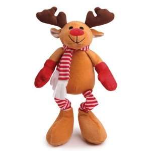   Zanies Plush and Squeaker Kringle Club Dog Toy, Reindeer