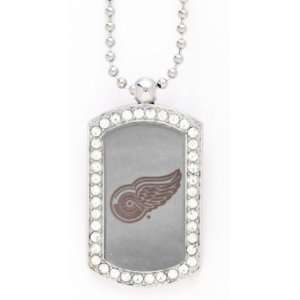    Detroit Red Wings Mirrored Bling Dog Tag