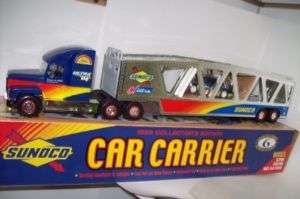 1999 SUNOCO CAR Transport CARRIER TRUCK Trailer WITH RACE CAR  