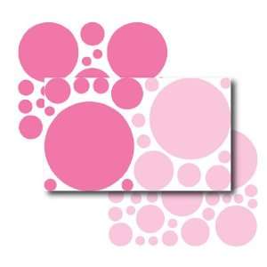    67 Large LIght and Bright Pink Polka Dot Wall Transfers Baby