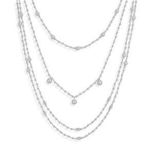  4 Strand Simulated Pearl Fashion Necklace Jewelry