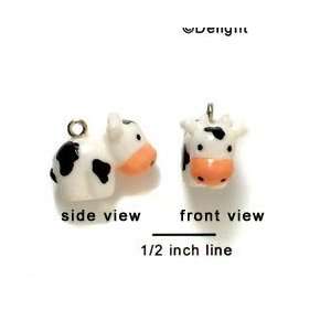  N1069+ tlf   Black and White Cow   3 D Hand Painted Resin 