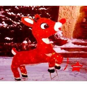  Rudolph the Red Nosed Reindeer Animated Pre lit Yard Art 