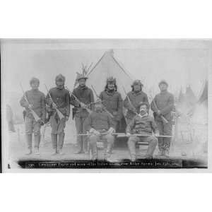   Taylor,7 of his Indian Scouts,Pine Ridge Agency,January 19,1891,guns