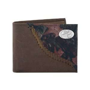  NCAA Clemson Tigers Camo Leather Bifold Concho Wallet, One 