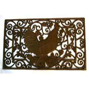  Cast Iron Rooster Floor Mat/Fire Grate Patio, Lawn 