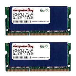   2x 8GB DDR3 PC3 10600 1333MHZ SODIMM 204 Pin Blue Heatspreader  