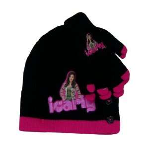  Cozy Icarly Hat and Gloves Black Winter Set Toys & Games