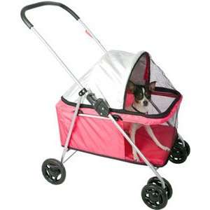 Pink Folding Pet Stroller 
