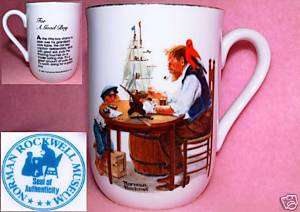 MUG CUP Signed NORMAN ROCKWELL MUSEUM A Good Boy 1982  