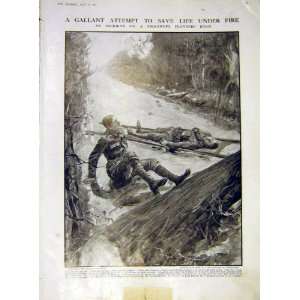    Flanders Road War Soldier Rifle Brigade Ruins 1915