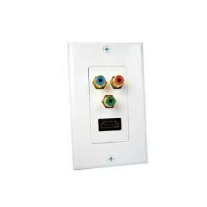  WHITE HDMI & COMPONENT VIDEO WALL PLATE Electronics