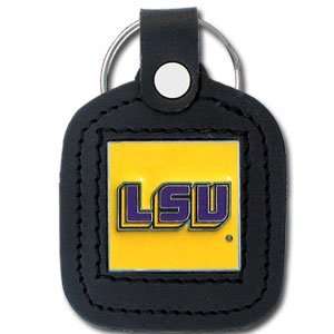  LSU Fighting Tigers Leather Square Key Ring   NCAA College 