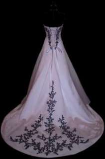 NEW plus size Wedding Dresses Strapless white+Black bride Gown 6 8 10 