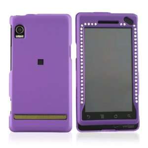   For Motorola Droid A855 Rubberize Hard Case Gems Purple Electronics
