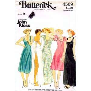  Butterick 4509 Vintage Sewing Pattern John Kloss Nightgown 