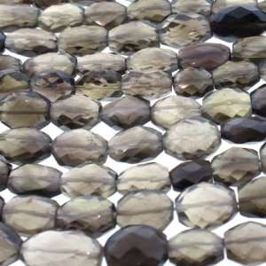 Smoky Quartz  Oval Faceted   9mm Height, 4mm Width, Sold by 14 Inch 