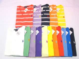 Polo Ralph Lauren Sport Womens SS Classic Solid/Stripe V Neck T Shirt 