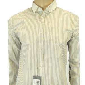 Hugo Boss Pericle YD Mens Dress Shirt Stripe Ivory XL  