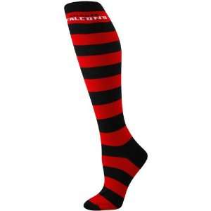  Atlanta Falcons Ladies Navy Red Black Striped Rugby Socks 