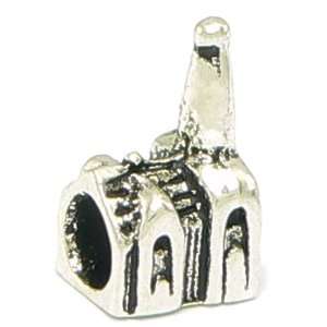  Church Charm With Steeple   Pandora Compatible   Silver 