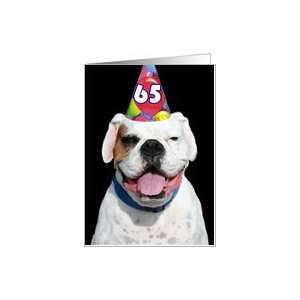  Happy 65th Birthday White Boxer Dog Card Toys & Games