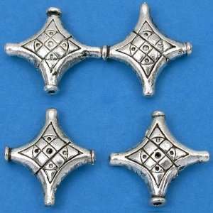  Bali Diamond Beads Antique Silver Plate 22.5mm Approx 3 