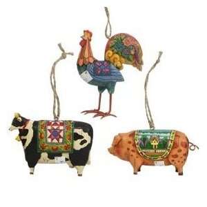 Jim Shore   Heartwood Creek   Farm Animals Hanging Ornaments   Set of 