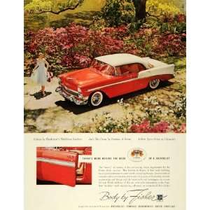  1956 Ad Vintage Chevrolet Sport Sedan Lace Tea Gown 