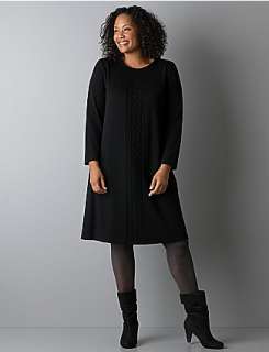 Long sleeve cable knit sweater dress by Lane Bryant