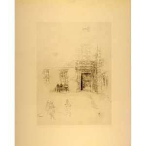 1914 Whistler Courtyard Chelsea Hospital Lithograph   Original 