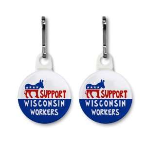 SUPPORT WISCONSIN WORKERS Politics 2 Pack 1 White Zipper 