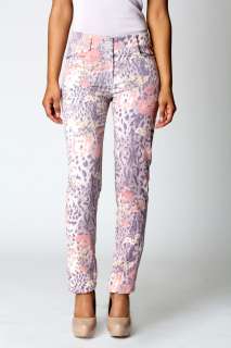    Candy Girl  Tally Leopard and Rose Print Skinny Jeans