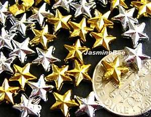 Wholesale 500 Gold Silver Stars Plastic Acrylic Beads  