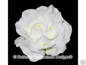 White Rose Flower Bridal Hair Clip Accessory Wedding  