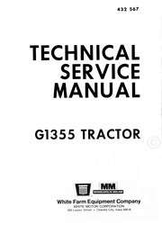 Minneapolis Moline G1355 G 1355 Tractor Service Manual  