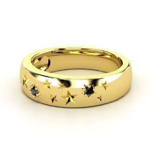  Written in the Stars Ring, 14K Yellow Gold Ring with Black 