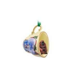  Orangutan Sleigh Ride Tea Cup Christmas Ornament