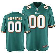   Miami Dolphins Youth Customized Game Team Color Jersey   