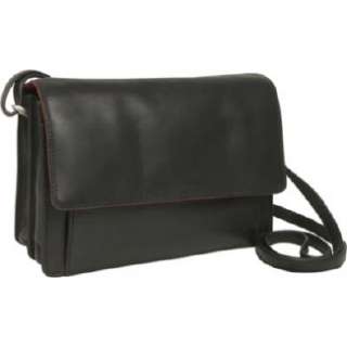 Handbags Derek Alexander Leather Alternatives East/West Flap Or Black 