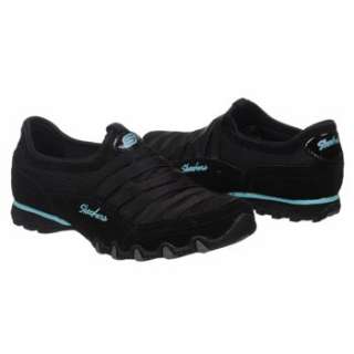 Womens Skechers Bikers Fixation Black/Turquoise Shoes 