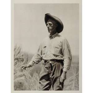  1927 Portrait Utah Man Rancher Photogravure E. O. Hoppe 