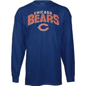 Chicago Bears Blue NFL Long Sleeve Goal Line Tee Shirt By 