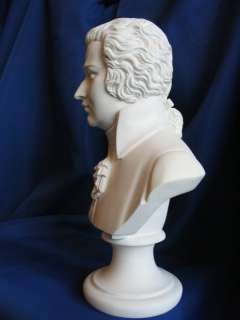 Alabaster Büste Mozart Figur Marmor 23 cm Neu  