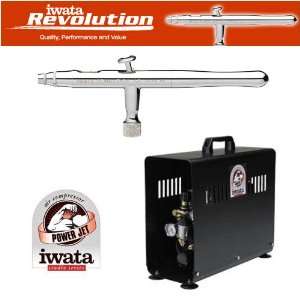 IWATA REVOLUTION AR AIRBRUSHING SYSTEM WITH POWER JET AIR COMPRESSOR 