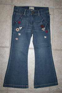 NWOT Gap Girls 5T Flare Adjustable Waist Deco Jeans  