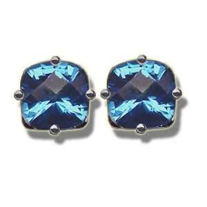    6mm Checkerboard Glacier Blue Mystic Topaz Earring Jewelry
